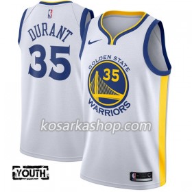 Dres Golden State Warriors Kevin Durant 35 Nike 2017-18 Bijela Swingman - Dječji